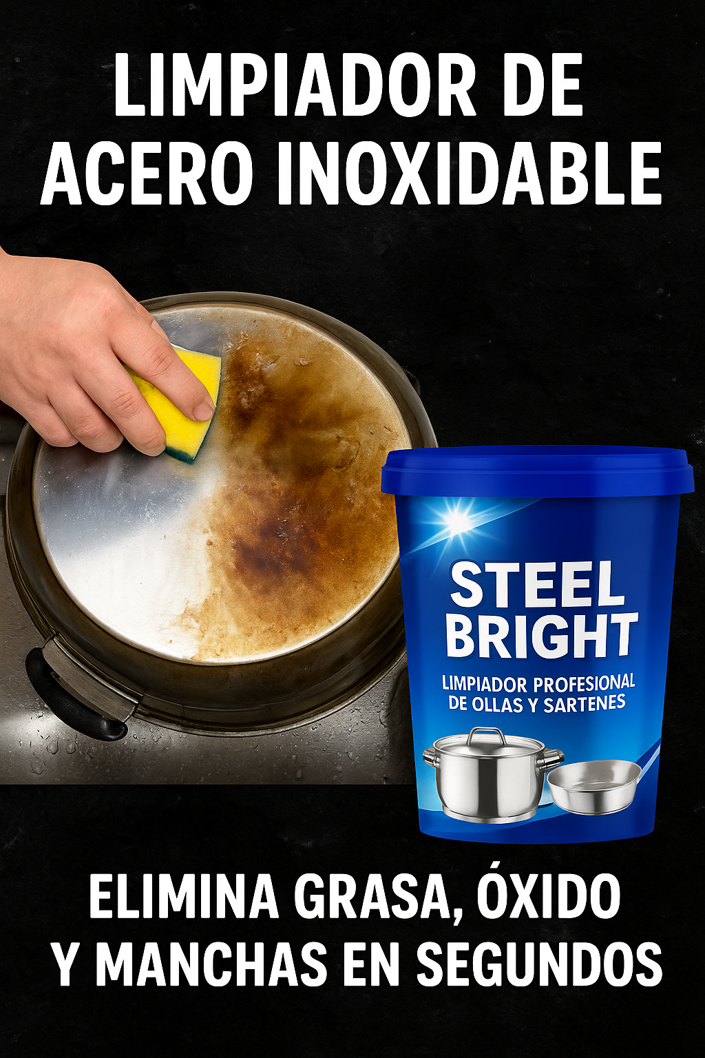 2X1 ¡Elimina grasa y óxido en segundos con Steel Bright! 2X1